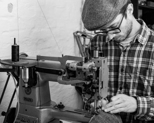 Wilgart - Handcrafted Danish Headwear Silas Gärtner making headwear on old pfaff sewing machine
