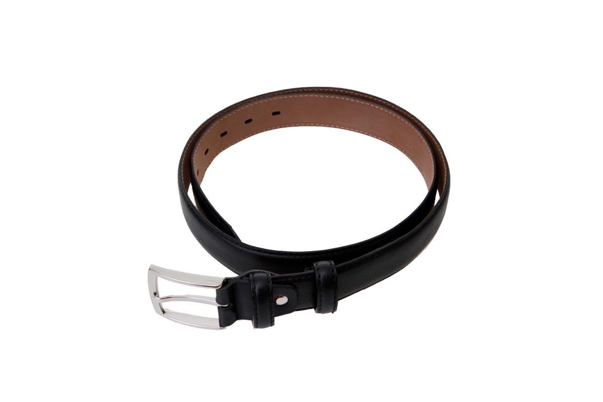 Classic black leather belt - Wilgart